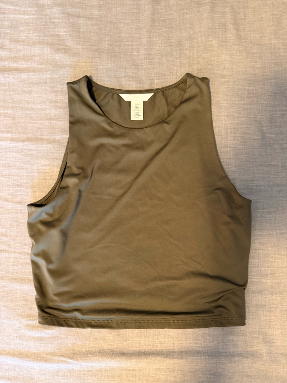 H&M Olive Green Cropped Tank Top